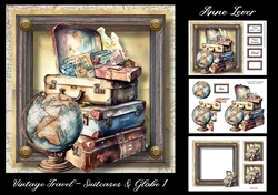 Vintage Travel - Suitcases & Globe 1