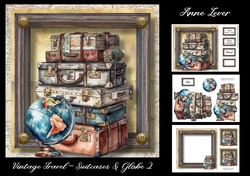 Vintage Travel - Suitcases & Globe 2