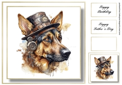 Simple Steampunk Animals - German Shepherd