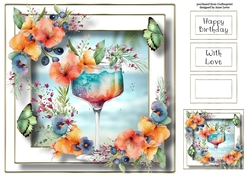 Tropical Cocktail 3 8x8