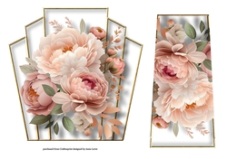 7x7 Art Deco Watercolour Bouquet - Blush & Rose Gold