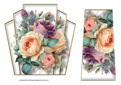 7x7 Art Deco Watercolour Bouquet - Pastels
