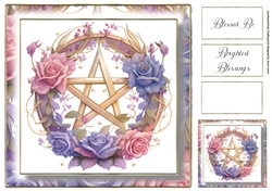Simple Pentagram Floral Wreath 8