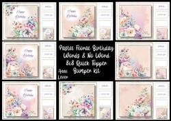 Pastel Floral Birthday Words & No Words Bumper Kit