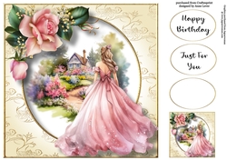 English Country Garden Beauty - Pink 8x8