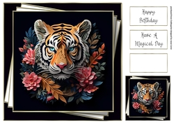 3d Faux Paper Art - Tiger