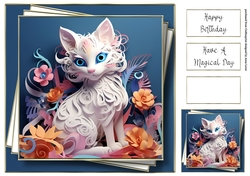 3D Faux Paper Art - Cat