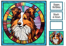 Stained Glass Dog Portrait - Sheltie