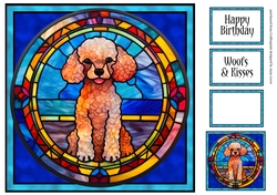 Stained Glass Dog Portrait - poodle