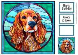 Stained Glass Dog Portrait - Cocker Spaniel