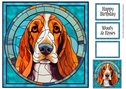 Stained Glass Dog Portrait - Basset Hound