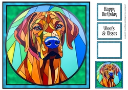 Stained Glass Dog Portrait - Rhodesian Ridgeback