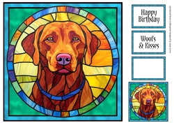 Stained Glass Dog Portrait - Chesapeake Bay Retriever