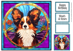 Stained Glass Dog Portrait - Papillon
