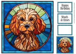 Stained Glass Dog Portrait - Cockapoo