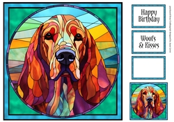 Stained Glass Dog Portrait - Bloodhound