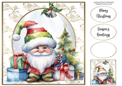 Christmas Gnome & Presents 2 8x8