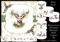 Watercolour Christmas Reindeer Multi Topper Kit