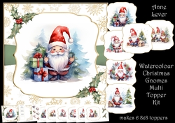 Watercolour Christmas Gnomes Multi Topper Kit