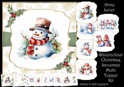 Watercolour Christmas Snowman Multi Topper Kit