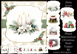 Mixed Watercolour Christmas Multi Topper Kit