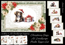 Christmas Dogs A5 Landscape Multi Topper Kit