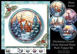 Christmas Church Circle Stained Glass Christmas Multi Topper Kit