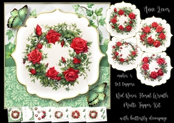 Red Roses Floral Wreath Multi Topper Kit