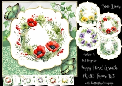 Poppy Floral Wreath Multi Topper Kit
