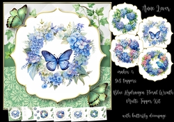 Blue hydrangea Floral Wreath Multi Topper Kit