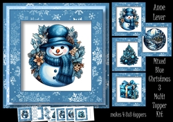 Mixed Blue Christmas 3 Multi Topper Kit