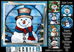 Happy Snowman Stained Glass Christmas Multi Topper Kit