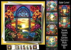 Serene Stained Glass Garden Sunrise 1 Multi Topper Kit