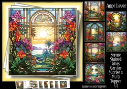 Serene Stained Glass Garden Sunrise 2 Multi Topper Kit