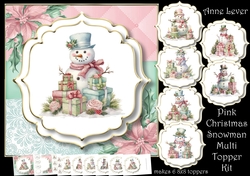 Pink Christmas Snowman Multi Topper Kit