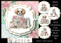 Pink Christmas Cute Animals Multi Topper Kit