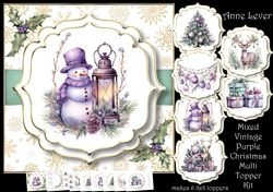 Mixed Vintage Purple Christmas Multi Topper Kit