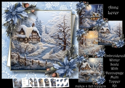 Embroidered Winter Scene With Decoupage Multi Topper Kit