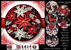 Mixed Black & Red 3D Quilling Christmas Multi Topper Kit