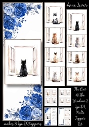 The Cat At The Window 2 Lge DL Multi Topper Kit (inc 8 cats)