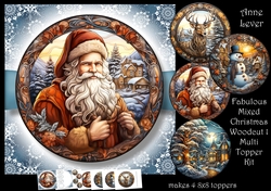 Fabulous Mixed Christmas Woodcut 1 Multi Topper Kit