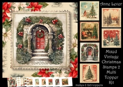 Mixed Vintage Christmas Stamps 2 Multi Topper Kit