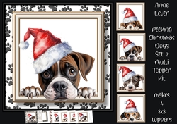Peeking Christmas Dog Set 2 Multi Topper Kit