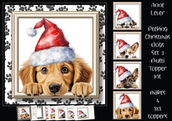 Peeking Christmas Dog Set 3 Multi Topper Kit