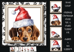 Peeking Christmas Dog Set 5 Multi Topper Kit