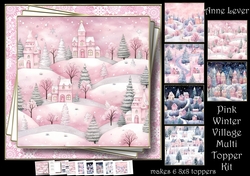 Pink Winter Village Multi Topper Kit