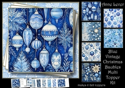 cup1249430_1763 - Blue Vintage Christmas Baubles Multi Topper Kit