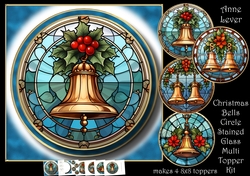 Christmas Bells Circle Stained Glass Multi Topper Kit