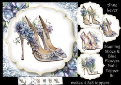 Stunning Shoes & Blue Flowers Multi Topper Kit
