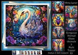 Gorgeous Stained Glass Animals 3 Multi Topper Kit